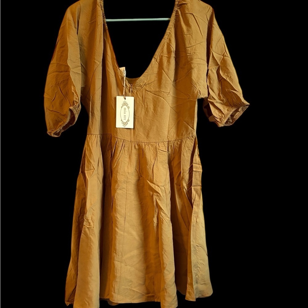 Joyfolie Backless Brown Dress